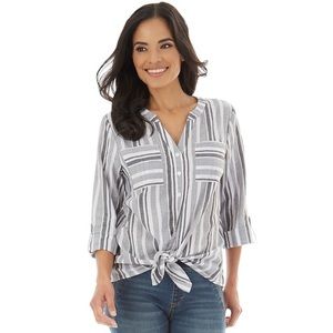 Apt. 9 Mandarin Tie-Front 3/4 Slee228236